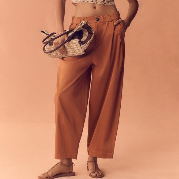 Anthropologie Tan Wide-Leg Pants - Picture 1 of 5